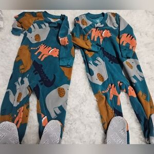 Kids Animal Print One Piece Pajamas